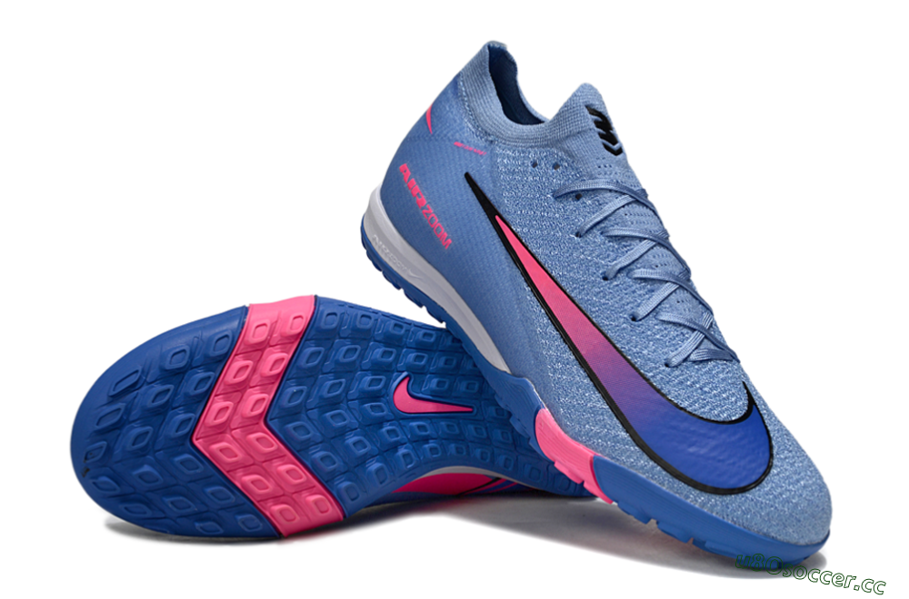 Unisex Nike Air Zoom Mercurial Vapor 16 Elite TF Artificial Turf Low-Tops Football Shoes - Blue/Electric Blue/Neon Pink 3