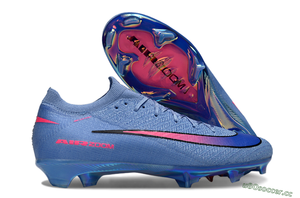 Unisex Nike Air Zoom Mercurial Vapor 16 Elite FG Firm Ground Low-Tops Football Boots - Blue/Electric Blue/Neon Pink 2
