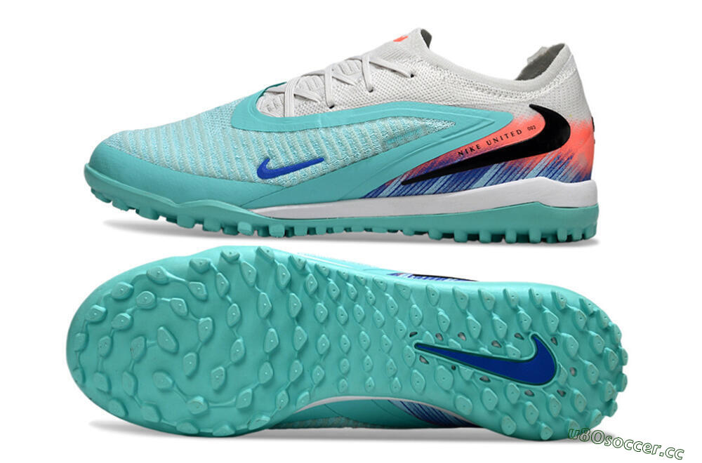 Unisex Nike Phantom 6 Low Elite TF Artificial Turf Low-Tops Football Shoes - Aqua/Bright Aqua/Coral Pink 1