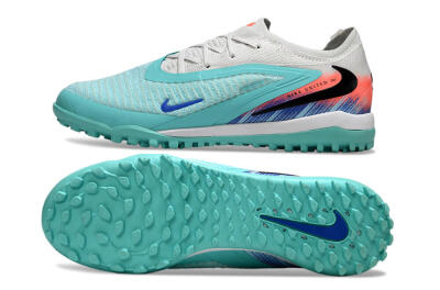 Unisex Nike Phantom 6 Low Elite TF Artificial Turf Low-Tops Football Shoes - Aqua/Bright Aqua/Coral Pink