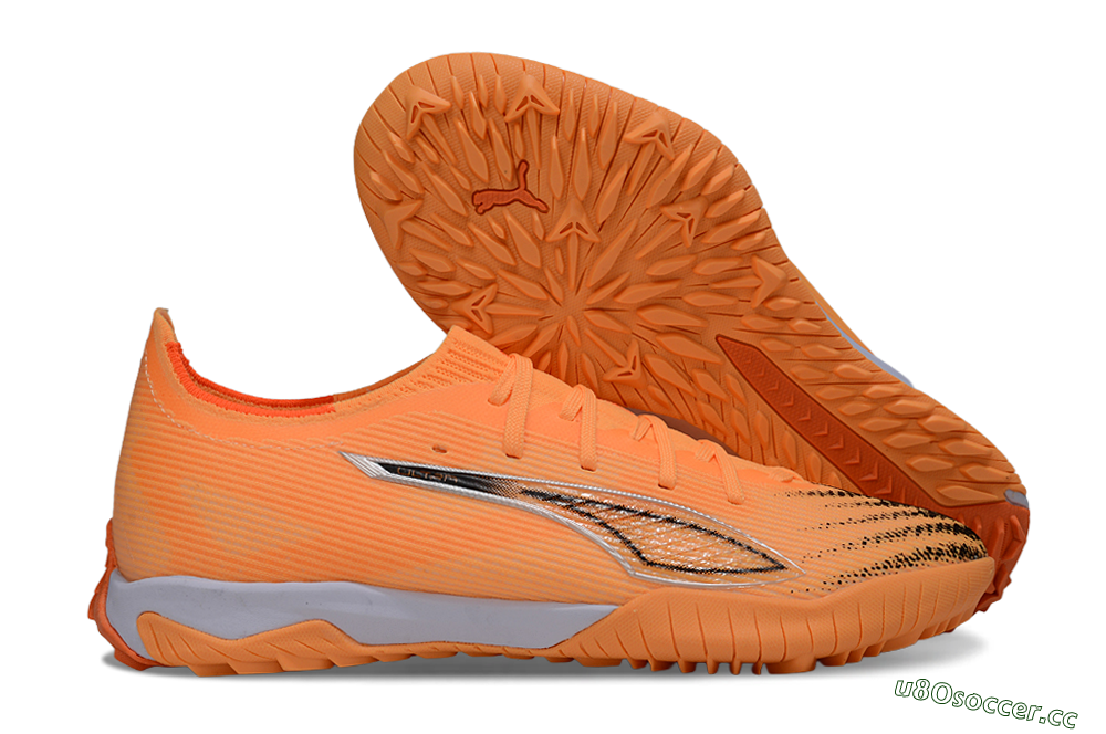 Men's Puma Ultra Ultimate TF Artificial Turf Low-Tops Football Shoes - Orange/Sunset Glow/Flame Orange 2
