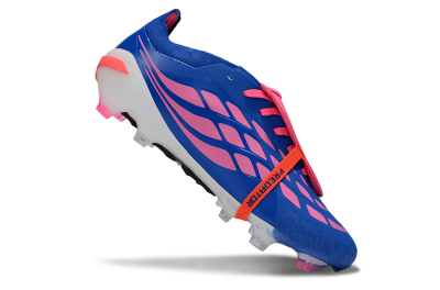 Men's Adidas Predator 26 Elite Fold-Over Tongue FG Firm Ground Low-Tops Football Boots - Blue/Electric Pink/Cerulean