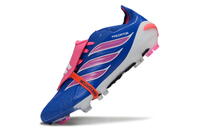 Men's Adidas Predator 26 Elite Fold-Over Tongue FG Firm Ground Low-Tops Football Boots - Blue/Electric Pink/Cerulean