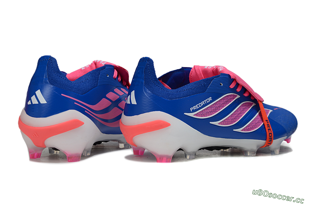 Men's Adidas Predator 26 Elite Fold-Over Tongue FG Firm Ground Low-Tops Football Boots - Blue/Electric Pink/Cerulean 6