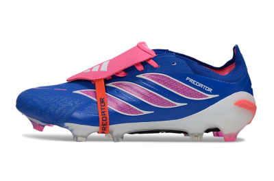 Men's Adidas Predator 26 Elite Fold-Over Tongue FG Firm Ground Low-Tops Football Boots - Blue/Electric Pink/Cerulean