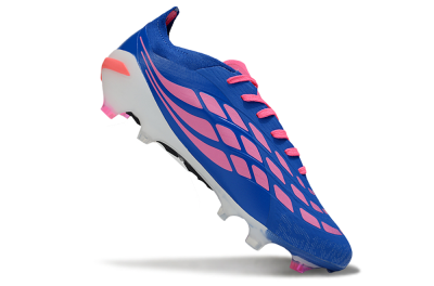 Men's Adidas Predator 26 Elite FG Firm Ground Low-Tops Football Boots - Blue/Electric Blue/Fuchsia Pink