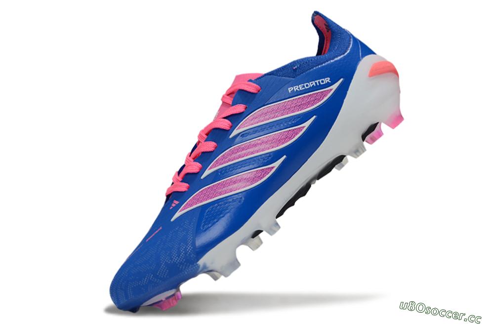 Men's Adidas Predator 26 Elite FG Firm Ground Low-Tops Football Boots - Blue/Electric Blue/Fuchsia Pink 5