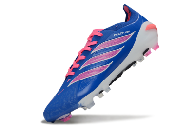 Men's Adidas Predator 26 Elite FG Firm Ground Low-Tops Football Boots - Blue/Electric Blue/Fuchsia Pink