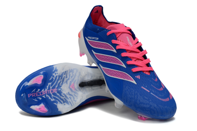 Men's Adidas Predator 26 Elite FG Firm Ground Low-Tops Football Boots - Blue/Electric Blue/Fuchsia Pink