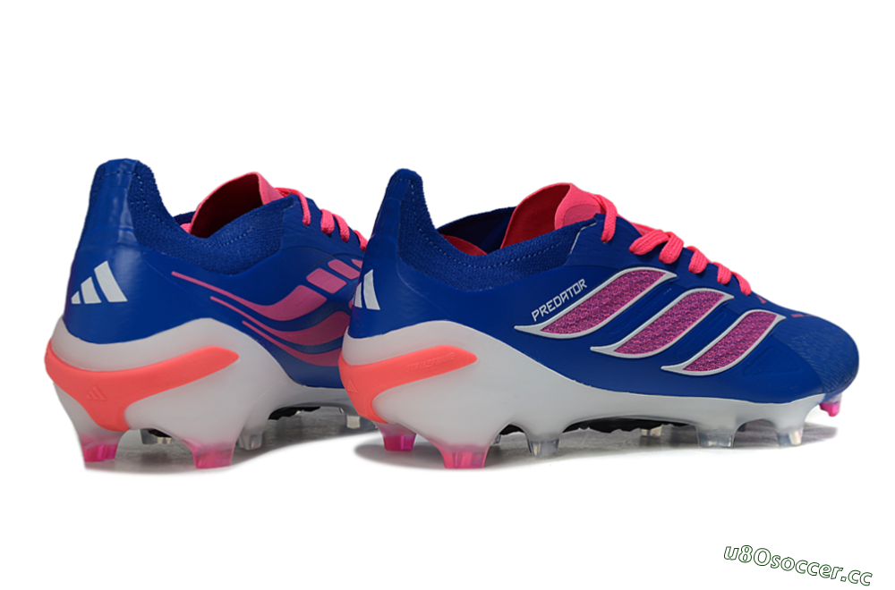 Men's Adidas Predator 26 Elite FG Firm Ground Low-Tops Football Boots - Blue/Electric Blue/Fuchsia Pink 6