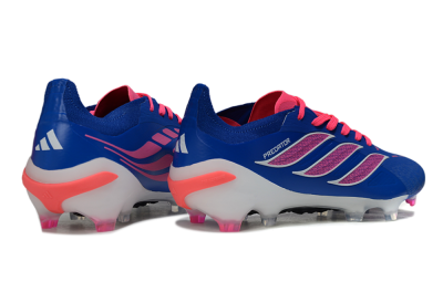 Men's Adidas Predator 26 Elite FG Firm Ground Low-Tops Football Boots - Blue/Electric Blue/Fuchsia Pink