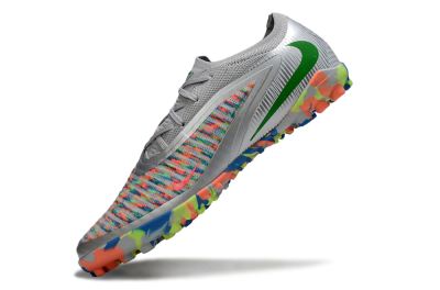 Unisex Nike Phantom 6 Low Elite TF Artificial Turf Low-Tops Football Shoes - Gray/Neon Orange/Electric Blue