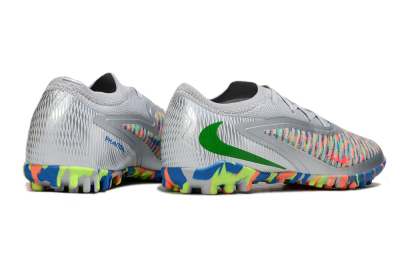 Unisex Nike Phantom 6 Low Elite TF Artificial Turf Low-Tops Football Shoes - Gray/Neon Orange/Electric Blue