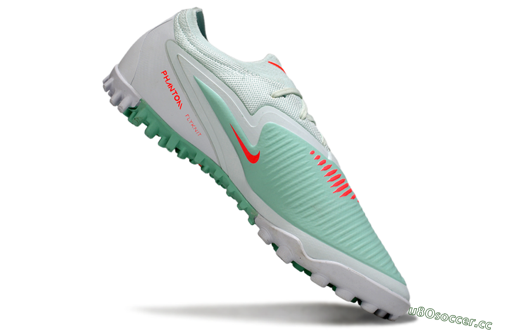 Unisex Nike Phantom 6 Low Elite TF Artificial Turf Low-Tops Football Shoes - LightGreen/CoralOrange/White 4