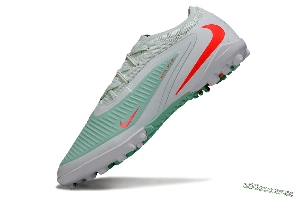 Unisex Nike Phantom 6 Low Elite TF Artificial Turf Low-Tops Football Shoes - LightGreen/CoralOrange/White 5
