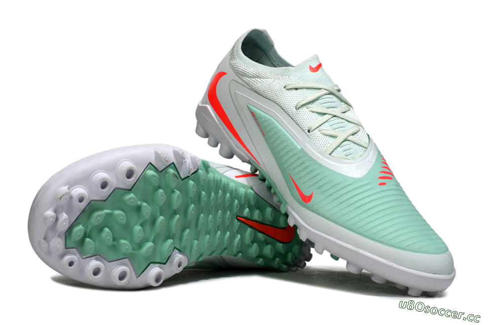 Unisex Nike Phantom 6 Low Elite TF Artificial Turf Low-Tops Football Shoes - LightGreen/CoralOrange/White 1