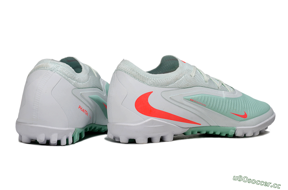 Unisex Nike Phantom 6 Low Elite TF Artificial Turf Low-Tops Football Shoes - LightGreen/CoralOrange/White 6