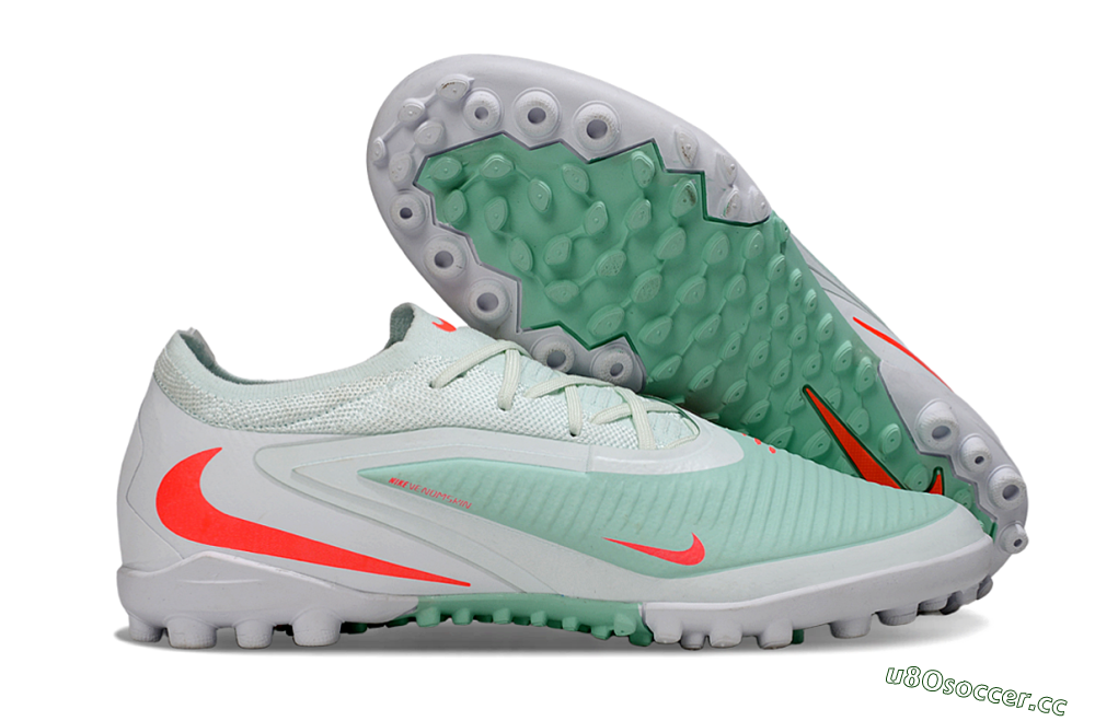Unisex Nike Phantom 6 Low Elite TF Artificial Turf Low-Tops Football Shoes - LightGreen/CoralOrange/White 2