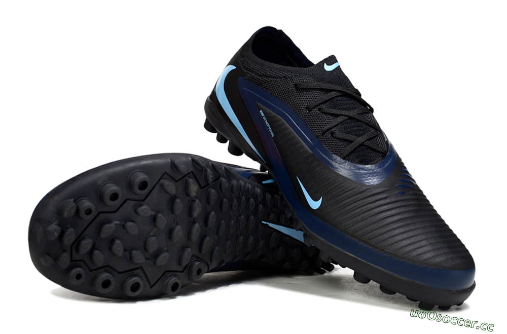 Unisex Nike Phantom 6 Low Elite TF Artificial Turf Low-Tops Football Shoes - Black/Midnight Blue/Icy Blue 1