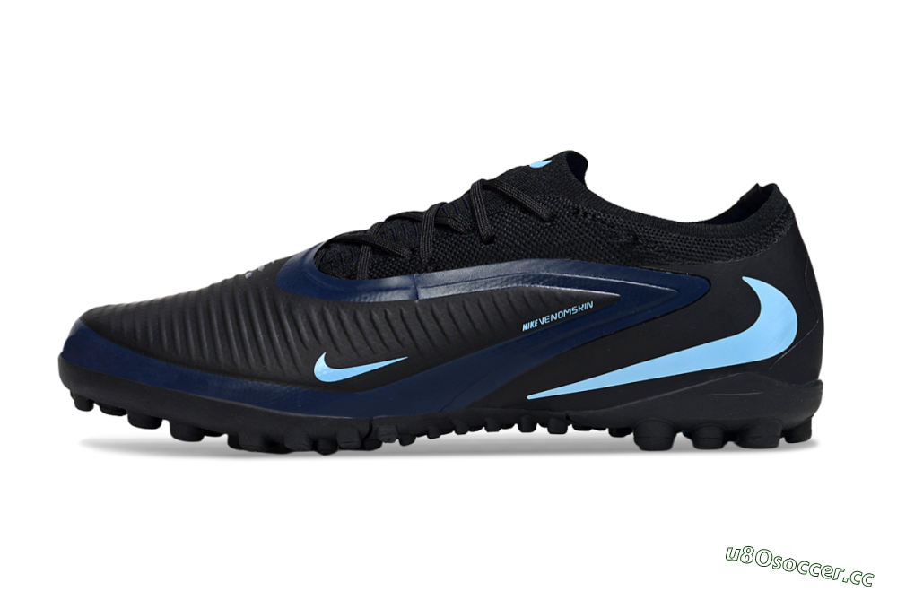 Unisex Nike Phantom 6 Low Elite TF Artificial Turf Low-Tops Football Shoes - Black/Midnight Blue/Icy Blue 0