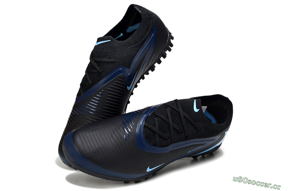 Unisex Nike Phantom 6 Low Elite TF Artificial Turf Low-Tops Football Shoes - Black/Midnight Blue/Icy Blue 3