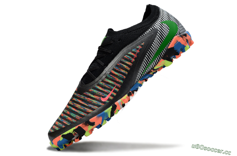 Unisex Nike Phantom 6 Low Elite TF Artificial Turf Low-Tops Football Shoes - Black/Vibrant Neon/Graphic Multicolor 5