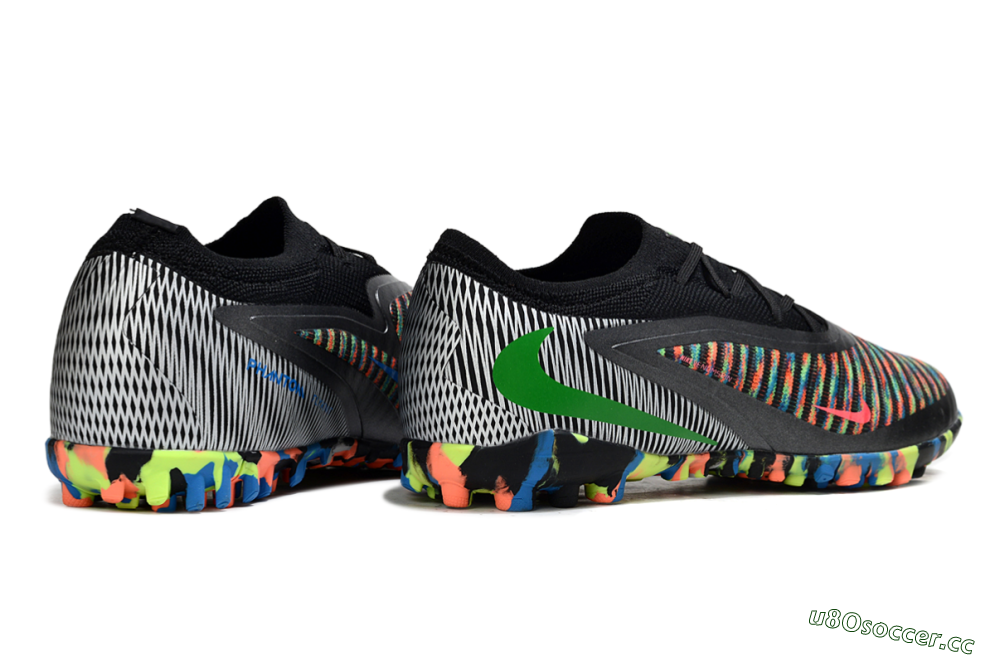 Unisex Nike Phantom 6 Low Elite TF Artificial Turf Low-Tops Football Shoes - Black/Vibrant Neon/Graphic Multicolor 6