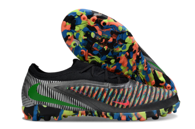 Unisex Nike Phantom 6 Low Elite TF Artificial Turf Low-Tops Football Shoes - Black/Vibrant Neon/Graphic Multicolor