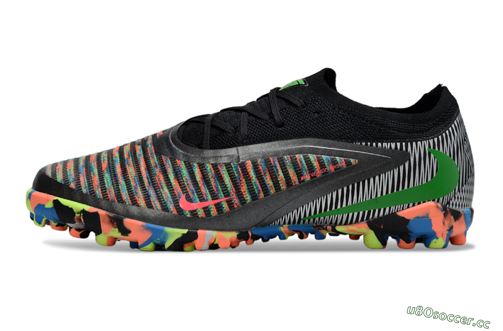 Unisex Nike Phantom 6 Low Elite TF Artificial Turf Low-Tops Football Shoes - Black/Vibrant Neon/Graphic Multicolor 0
