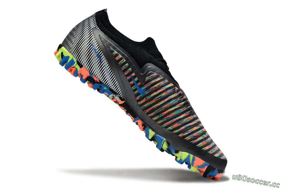 Unisex Nike Phantom 6 Low Elite TF Artificial Turf Low-Tops Football Shoes - Black/Vibrant Neon/Graphic Multicolor 4