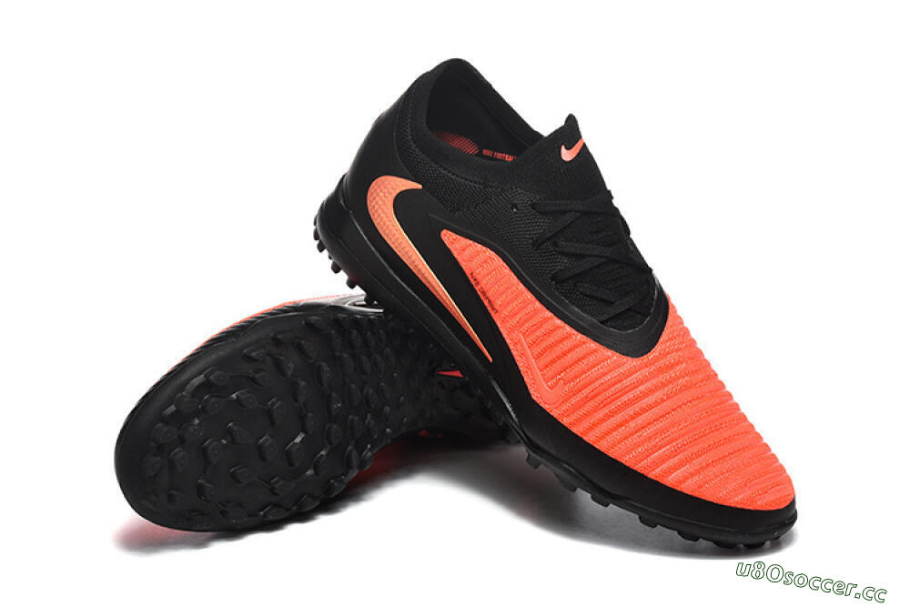 Men's Nike Phantom 6 Low Elite TF Artificial Turf Low-Tops Football Shoes - Orange/Vibrant Coral/Jet Black 4
