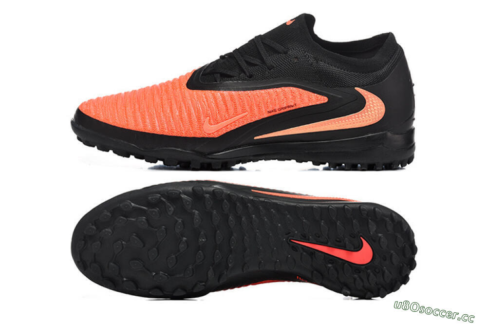 Men's Nike Phantom 6 Low Elite TF Artificial Turf Low-Tops Football Shoes - Orange/Vibrant Coral/Jet Black 1