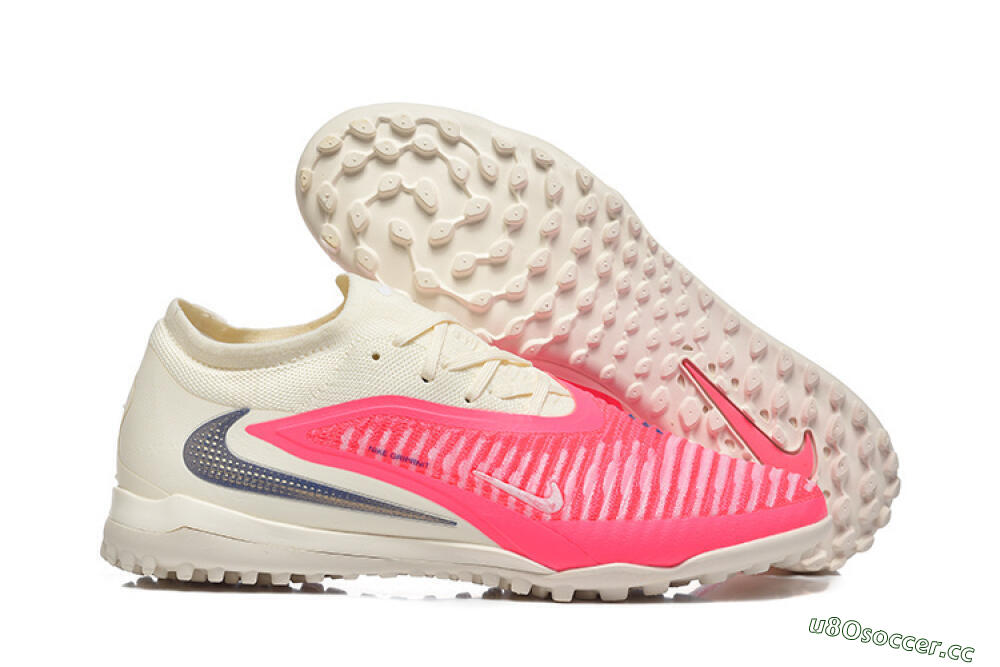 Men's Nike Phantom 6 Low Elite TF Artificial Turf Low-Tops Football Shoes - Pink/Soft Cream/Fierce Pink 2