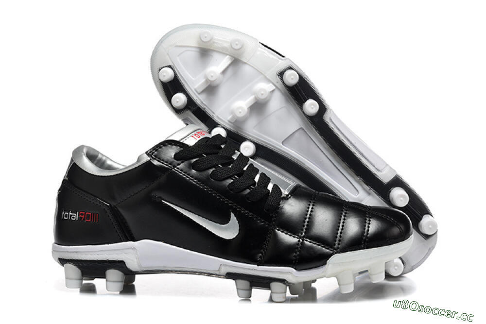 Men's Nike Total 90 III FG Firm Ground Low-Tops Football Boots - Black/Silver/White 2