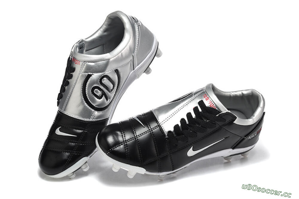 Men's Nike Total 90 III FG Firm Ground Low-Tops Football Boots - Black/Silver/White 5