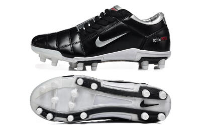 Men's Nike Total 90 III FG Firm Ground Low-Tops Football Boots - Black/Silver/White