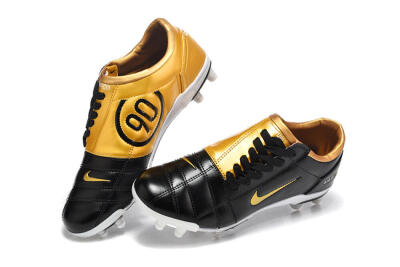 Men's Nike Total 90 III FG Firm Ground Low-Tops Football Boots - Black/Gold Metallic/White