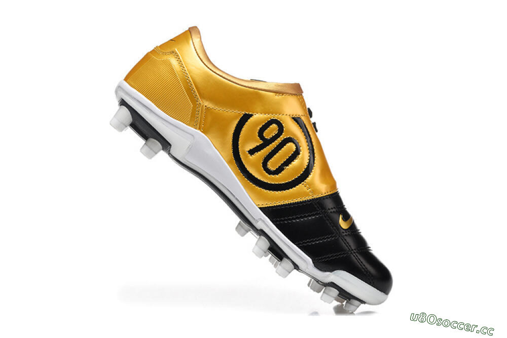Men's Nike Total 90 III FG Firm Ground Low-Tops Football Boots - Black/Gold Metallic/White 6