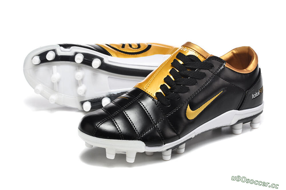 Men's Nike Total 90 III FG Firm Ground Low-Tops Football Boots - Black/Gold Metallic/White 0