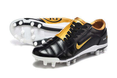 Men's Nike Total 90 III FG Firm Ground Low-Tops Football Boots - Black/Gold Metallic/White