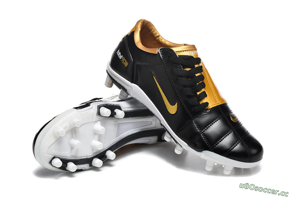 Men's Nike Total 90 III FG Firm Ground Low-Tops Football Boots - Black/Gold Metallic/White 3