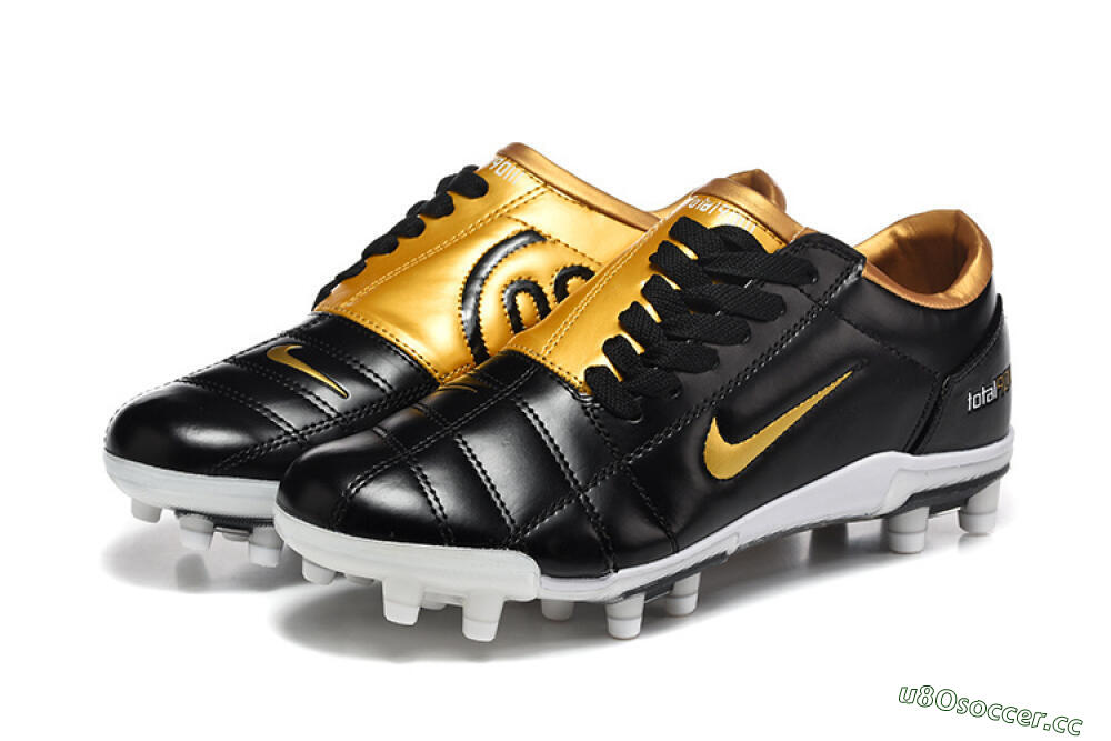 Men's Nike Total 90 III FG Firm Ground Low-Tops Football Boots - Black/Gold Metallic/White 4
