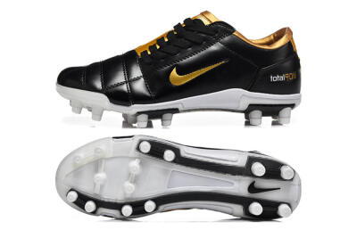 Men's Nike Total 90 III FG Firm Ground Low-Tops Football Boots - Black/Gold Metallic/White