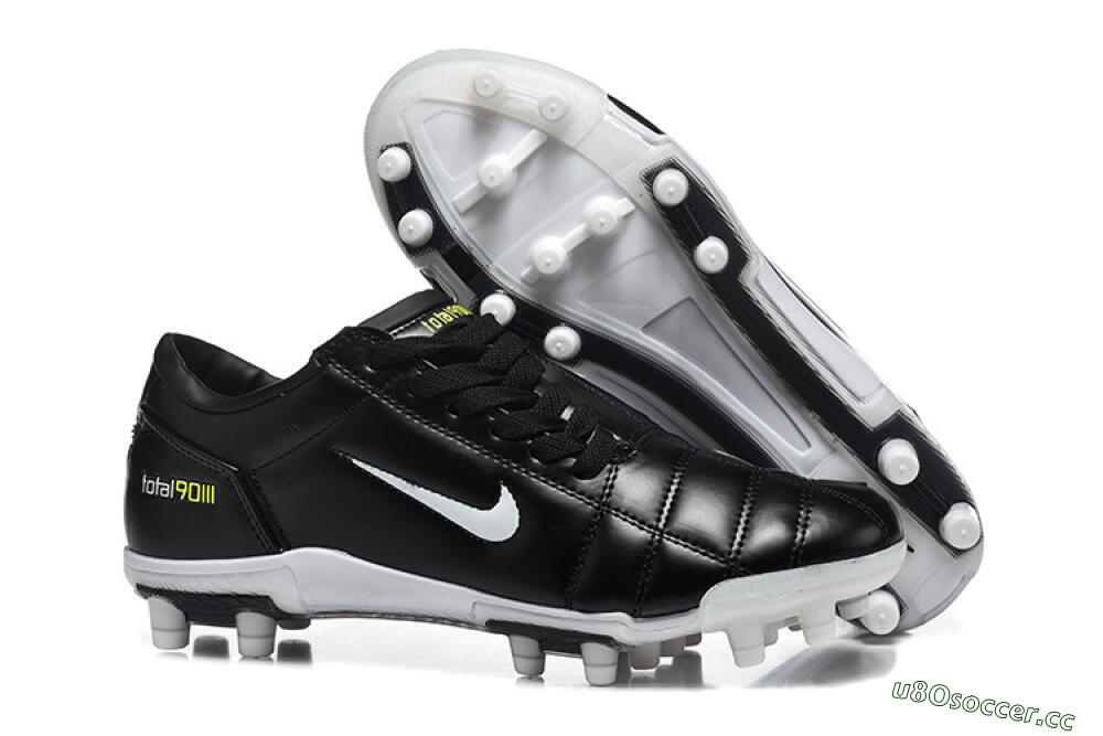 Men's Nike Total 90 III FG Firm Ground Low-Tops Football Boots - Black/Electric Yellow/White 2
