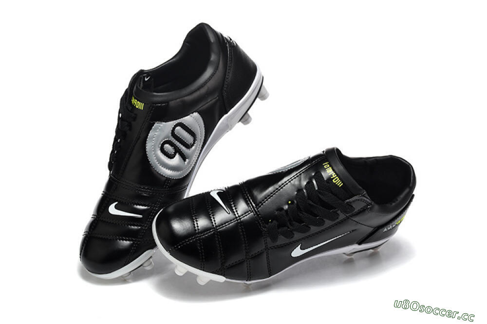 Men's Nike Total 90 III FG Firm Ground Low-Tops Football Boots - Black/Electric Yellow/White 6