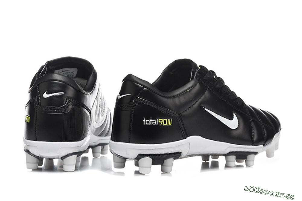 Men's Nike Total 90 III FG Firm Ground Low-Tops Football Boots - Black/Electric Yellow/White 9