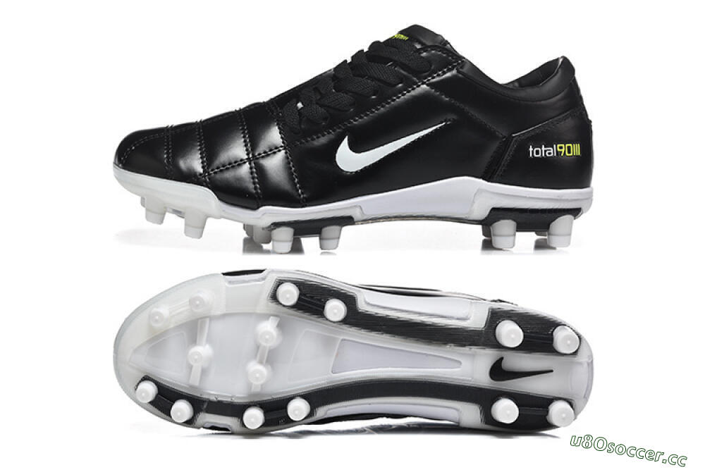 Men's Nike Total 90 III FG Firm Ground Low-Tops Football Boots - Black/Electric Yellow/White 1