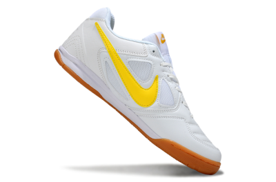 Men's Supreme x Nike SB Gato IC Indoor & Futsal Low-Tops Football Shoes - White/Solar Yellow/Copper Brown