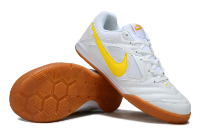 Men's Supreme x Nike SB Gato IC Indoor & Futsal Low-Tops Football Shoes - White/Solar Yellow/Copper Brown