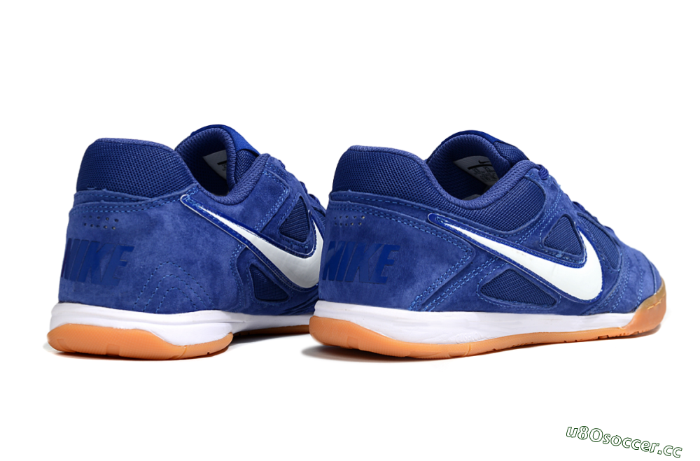 Men's Supreme x Nike SB Gato IC Indoor & Futsal Low-Tops Football Shoes - Blue/Royal Blue/Orange Peel 6